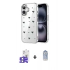 MARSİLYAN™- iPhone 17 Kılıf Yörünge Form - Siyah Joko Magic 5D Cam + Gümüş Bilvis Titan Kamera Lens