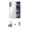 MARSİLYAN™- iPhone 17 Kılıf Yörünge Form - Siyah Joko Magic 5D Cam + Gümüş Bilvis Titan Kamera Lens