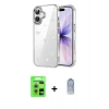 MARSİLYAN™- iPhone 17 Kılıf Yörünge Form - Siyah Joko Magic 5D Cam + Raze Metal Kamera Lens - GS