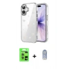 MARSİLYAN™- iPhone 17 Kılıf Yörünge Form - Siyah Joko Magic 5D Cam + Raze Metal Kamera Lens - AKYL