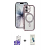 MARSİLYAN™- iPhone 17 Kılıf Zirve Doku Prime - Şeffaf Pasifik Cam Ekran Koruyucu + Bilvis Titan Kamera Lens - AKYL