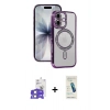 MARSİLYAN™- iPhone 17 Kılıf Zirve Doku Prime - Şeffaf Pasifik Cam Ekran Koruyucu + Bilvis Titan Kamera Lens - LA