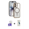 MARSİLYAN™- iPhone 17 Kılıf Zirve Doku Prime - Şeffaf Pasifik Cam Ekran Koruyucu + Bilvis Titan Kamera Lens - LA