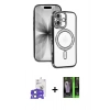 MARSİLYAN™- iPhone 17 Kılıf Zirve Doku Prime - Siyah 360 Mat Full Body Arka Koruyucu + Bilvis Titan Kamera Lens - AKMI