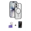 MARSİLYAN™- iPhone 17 Kılıf Zirve Doku Prime - Siyah 3D Antistatik Hayalet Cam Ekran Koruyucu + Bilvis Titan Kamera Lens - AKMI