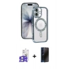 MARSİLYAN™- iPhone 17 Kılıf Zirve Doku Prime - Siyah 3D Antistatik Hayalet Cam Ekran Koruyucu + Bilvis Titan Kamera Lens - AKMI
