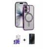 MARSİLYAN™- iPhone 17 Kılıf Zirve Doku Prime - Siyah 3D Antistatik Hayalet Cam Ekran Koruyucu + Bilvis Titan Kamera Lens - AKMI