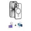 MARSİLYAN™- iPhone 17 Kılıf Zirve Doku Prime - Siyah 3D Antistatik Seramik Nano Ekran Koruyucu + Bilvis Titan Kamera Lens - AKMI