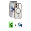 MARSİLYAN™- iPhone 17 Kılıf Zirve Doku Prime - Siyah 3D Antistatik Seramik Nano Ekran Koruyucu + Raze Metal Kamera Lens - GS
