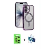 MARSİLYAN™- iPhone 17 Kılıf Zirve Doku Prime - Siyah 3D Antistatik Seramik Nano Ekran Koruyucu + Raze Metal Kamera Lens - GS