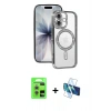 MARSİLYAN™- iPhone 17 Kılıf Zirve Doku Prime - Siyah 3D Antistatik Seramik Nano Ekran Koruyucu + Raze Metal Kamera Lens - GS
