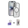 MARSİLYAN™- iPhone 17 Kılıf Zirve Doku Prime - Siyah Bilvis 3D Cam Ekran Koruyucu + Bilvis Titan Kamera Lens - AKMI