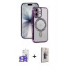 MARSİLYAN™- iPhone 17 Kılıf Zirve Doku Prime - Siyah Bilvis 3D Cam Ekran Koruyucu + Bilvis Titan Kamera Lens - LA