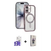 MARSİLYAN™- iPhone 17 Kılıf Zirve Doku Prime - Siyah Bilvis 3D Cam Ekran Koruyucu + Bilvis Titan Kamera Lens - LA