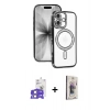 MARSİLYAN™- iPhone 17 Kılıf Zirve Doku Prime - Siyah Bilvis 3D Cam Ekran Koruyucu + Bilvis Titan Kamera Lens - LA