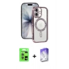 MARSİLYAN™- iPhone 17 Kılıf Zirve Doku Prime - Siyah Bilvis 5in1 3D Magic Cam Ekran Koruyucu + Raze Metal Kamera Lens - AKMI