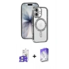 MARSİLYAN™- iPhone 17 Kılıf Zirve Doku Prime - Siyah Bilvis 5in1 3D Magic Cam Ekran Koruyucu + Bilvis Titan Kamera Lens - AKMI