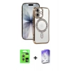 MARSİLYAN™- iPhone 17 Kılıf Zirve Doku Prime - Siyah Bilvis 5in1 3D Magic Cam Ekran Koruyucu + Raze Metal Kamera Lens - GS