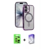 MARSİLYAN™- iPhone 17 Kılıf Zirve Doku Prime - Siyah Bilvis 5in1 3D Magic Cam Ekran Koruyucu + Raze Metal Kamera Lens - GS