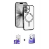 MARSİLYAN™- iPhone 17 Kılıf Zirve Doku Prime - Siyah Bilvis 5in1 5D Magic Hayalet Cam Ekran Koruyucu + Bilvis Titan Kamera Lens - AKYL