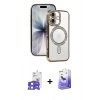 MARSİLYAN™- iPhone 17 Kılıf Zirve Doku Prime - Siyah Bilvis 5in1 5D Magic Hayalet Cam Ekran Koruyucu + Bilvis Titan Kamera Lens - AKMI