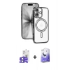 MARSİLYAN™- iPhone 17 Kılıf Zirve Doku Prime - Siyah Bilvis 5in1 5D Magic Hayalet Cam Ekran Koruyucu + Bilvis Titan Kamera Lens - AKMI