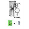 MARSİLYAN™- iPhone 17 Kılıf Zirve Doku Prime - Siyah Joko Magic 5D Cam + Raze Metal Kamera Lens - AKMR
