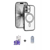 MARSİLYAN™- iPhone 17 Kılıf Zirve Doku Prime - Siyah Joko Magic 5D Cam + Siyah Bilvis Titan Kamera Lens