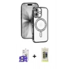 MARSİLYAN™- iPhone 17 Kılıf Zirve Doku Prime - Siyah Joko Magic 5D Hayalet Cam + Bilvis Titan Kamera Lens - SH
