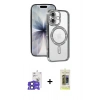 MARSİLYAN™- iPhone 17 Kılıf Zirve Doku Prime - Siyah Joko Magic 5D Hayalet Cam + Bilvis Titan Kamera Lens - SH