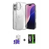 MARSİLYAN™- iPhone 17 Kılıf Zirve Doku - Şeffaf 360 Full Body Arka Koruyucu + Bilvis Titan Kamera Lens - SH