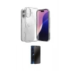 MARSİLYAN™- iPhone 17 Kılıf Zirve Doku - Siyah 3D Antistatik Hayalet Cam Ekran Koruyucu