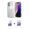 MARSİLYAN™- iPhone 17 Kılıf Zirve Doku - Siyah Bilvis 5in1 5D Magic Hayalet Cam Ekran Koruyucu + Bilvis Titan Kamera Lens - AKMI