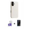 MARSİLYAN™- iPhone 17 Kılıf Zirve Modern Prime - Siyah 3D Antistatik Hayalet Cam Ekran Koruyucu + Bilvis Titan Kamera Lens - AKMI