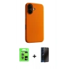 MARSİLYAN™- iPhone 17 Kılıf Zirve Modern Prime - Siyah 3D Antistatik Hayalet Cam Ekran Koruyucu + Raze Metal Kamera Lens - AKMI