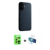 MARSİLYAN™- iPhone 17 Kılıf Zirve Modern Prime - Siyah 3D Antistatik Seramik Nano Ekran Koruyucu + Raze Metal Kamera Lens - GS