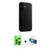MARSİLYAN™- iPhone 17 Kılıf Zirve Modern Prime - Siyah 3D Antistatik Seramik Nano Ekran Koruyucu + Raze Metal Kamera Lens - GI