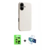 MARSİLYAN™- iPhone 17 Kılıf Zirve Modern Prime - Siyah 3D Antistatik Seramik Nano Ekran Koruyucu + Raze Metal Kamera Lens - GS