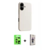 MARSİLYAN™- iPhone 17 Kılıf Zirve Modern Prime - Siyah Bilvis 3D Cam Ekran Koruyucu + Raze Metal Kamera Lens - AKYL