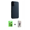 MARSİLYAN™- iPhone 17 Kılıf Zirve Modern Prime - Siyah Bilvis 3D Cam Ekran Koruyucu + Raze Metal Kamera Lens - AKMR