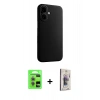 MARSİLYAN™- iPhone 17 Kılıf Zirve Modern Prime - Siyah Bilvis 3D Cam Ekran Koruyucu + Raze Metal Kamera Lens - AKMR