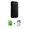 MARSİLYAN™- iPhone 17 Kılıf Zirve Modern Prime - Siyah Bilvis 5in1 3D Magic Cam Ekran Koruyucu + Raze Metal Kamera Lens - GS