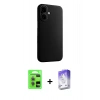 MARSİLYAN™- iPhone 17 Kılıf Zirve Modern Prime - Siyah Bilvis 5in1 3D Magic Cam Ekran Koruyucu + Raze Metal Kamera Lens - AKYL