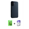 MARSİLYAN™- iPhone 17 Kılıf Zirve Modern Prime - Siyah Bilvis 5in1 3D Magic Cam Ekran Koruyucu + Raze Metal Kamera Lens - GS