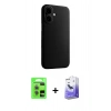 MARSİLYAN™- iPhone 17 Kılıf Zirve Modern Prime - Siyah Bilvis 5in1 5D Magic Hayalet Cam Ekran Koruyucu + Raze Metal Kamera Lens - AKYL