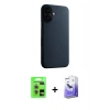 MARSİLYAN™- iPhone 17 Kılıf Zirve Modern Prime - Siyah Bilvis 5in1 5D Magic Hayalet Cam Ekran Koruyucu + Raze Metal Kamera Lens - AKMR