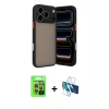 MARSİLYAN™- iPhone 17 Pro Kılıf Ahenk Çizgi Serisi - Siyah 3D Antistatik Seramik Nano Ekran Koruyucu + Raze Metal Kamera Lens - TU