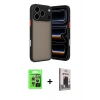 MARSİLYAN™- iPhone 17 Pro Kılıf Ahenk Çizgi Serisi - Siyah Bilvis Hayalet Cam Ekran Koruyucu + Raze Metal Kamera Lens - GS