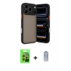 MARSİLYAN™- iPhone 17 Pro Kılıf Ahenk Çizgi Serisi - Siyah Joko Magic 5D Cam + Raze Metal Kamera Lens - TU