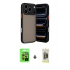 MARSİLYAN™- iPhone 17 Pro Kılıf Ahenk Çizgi Serisi - Siyah Joko Magic 5D Hayalet Cam + Raze Metal Kamera Lens - TU
